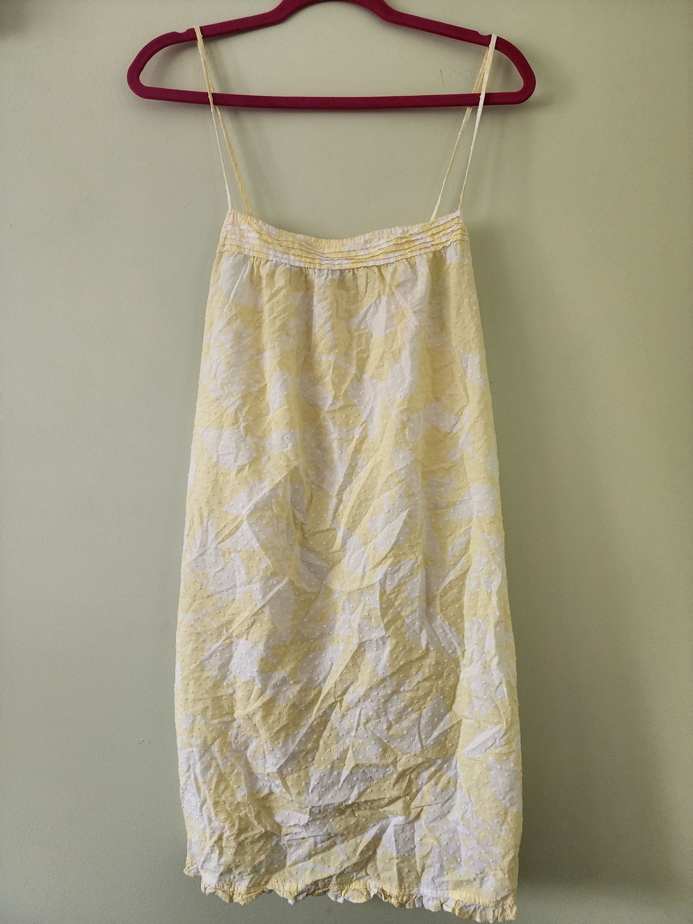 Yellow & White Spaghetti-Strap Dress